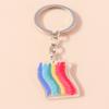 Cartoon Smile Rainbow Keychain Resin Key Rings Gifts for Women Men Car Key Chain Jewelry Bag Accessories