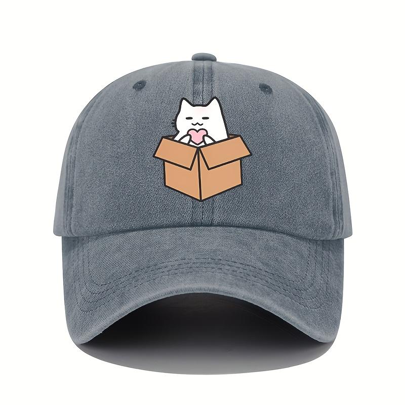 Cute Cat Printed Pattern Baseball Hat Cute Style Men's and Women's Casual Versatile Travel Sunscreen Hat