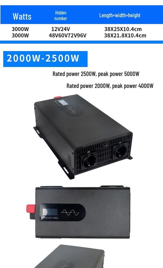 European Standard Pure Sine Wave Inverter, 12V-96V to 110V 60Hz, 500W-5000W Household Use
