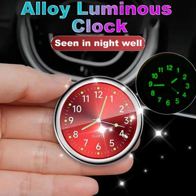 Mini relógio de carro luminoso, relógios adesivos internos para automóveis, mecânicos, relógios de quartzo, ornamentos automotivos, mini relógio digital de 40/43 mm