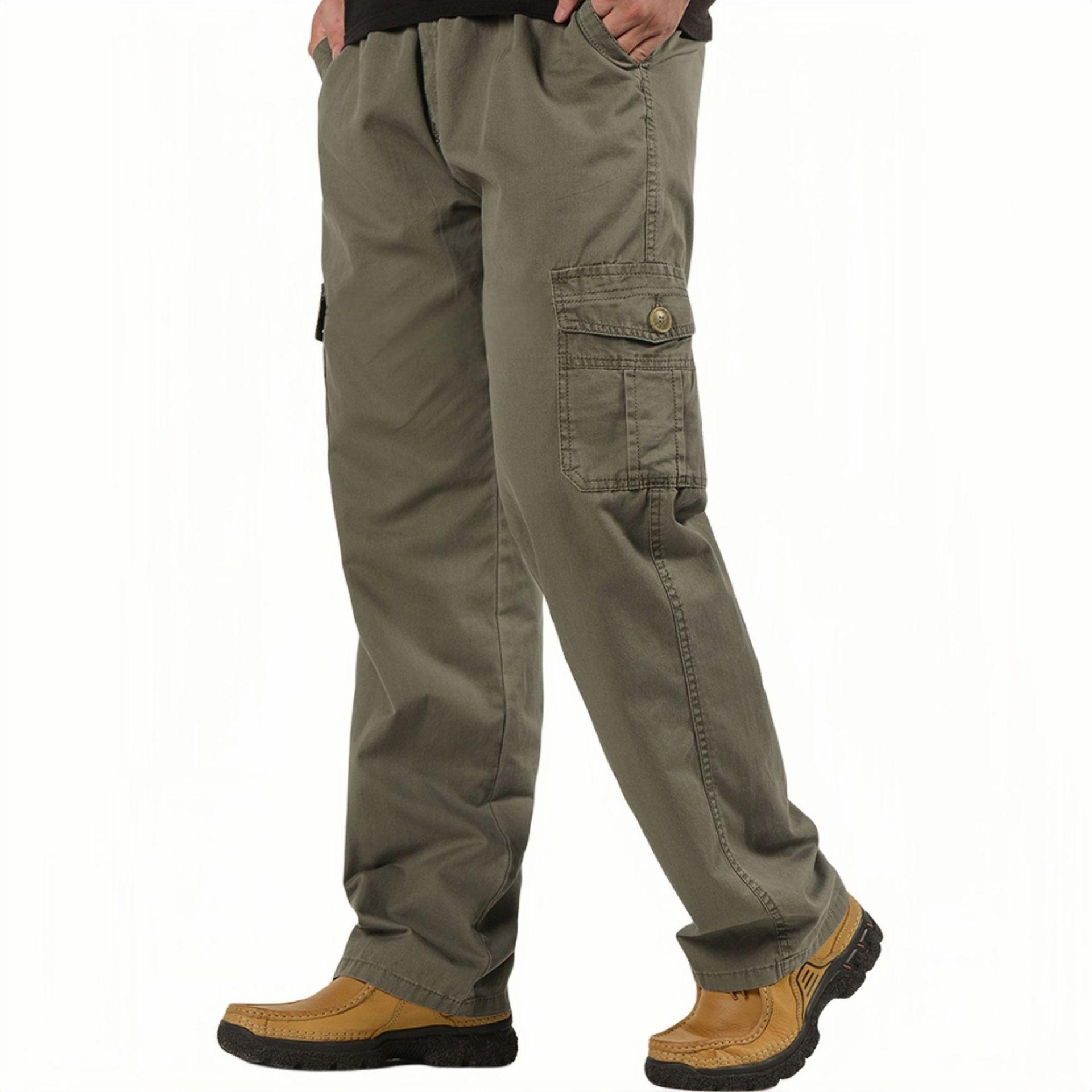 Мужские повседневные хлопковые брюки весна-осень комбинезон свободные боевые мешковатые тактические брюки армейские военные брюки-карго большого размера 6XL 2XL