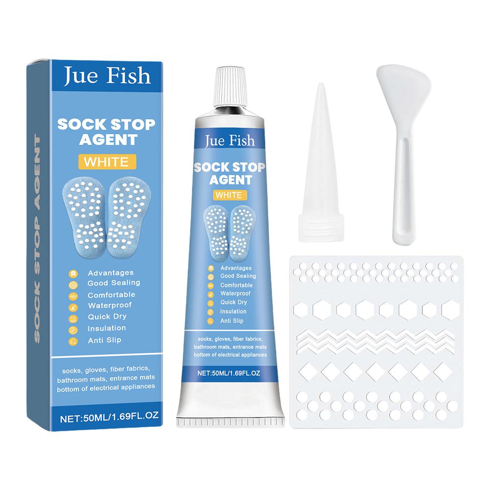 

Fabric Paint with Scraper and Template Sock Stop Non Slip Adhesive Sock Stopper Liquid for Socks Pet Socks Floor Mats Blankets