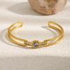 Dainty Adjustable Opening Bangle With Shimmering Zircon Accents Waterproof Wrist Jewelry With Rhinestones