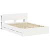 Bed Frame with Storage Space White 150 x 200 cm Particleboard
