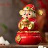 Solar Powered God Of Fortune Sculpture Chinese Style Nodding Lucky Wealth Statue  Gift Giving