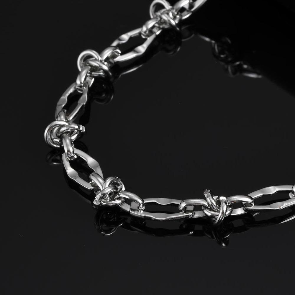 Xiaomi Vnox Personality Thorn Knot Links Necklaces for Men Women,Unisex Stainless Steel Geometric Chain Collar,No Fade Irregular Choker