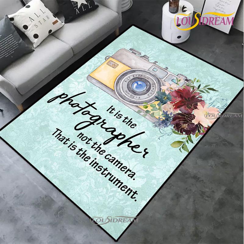 Vintage Camera carpet children play Rug living room bedroom Kitchen non-slip Mats Decor photography props birthday gift Alfombra