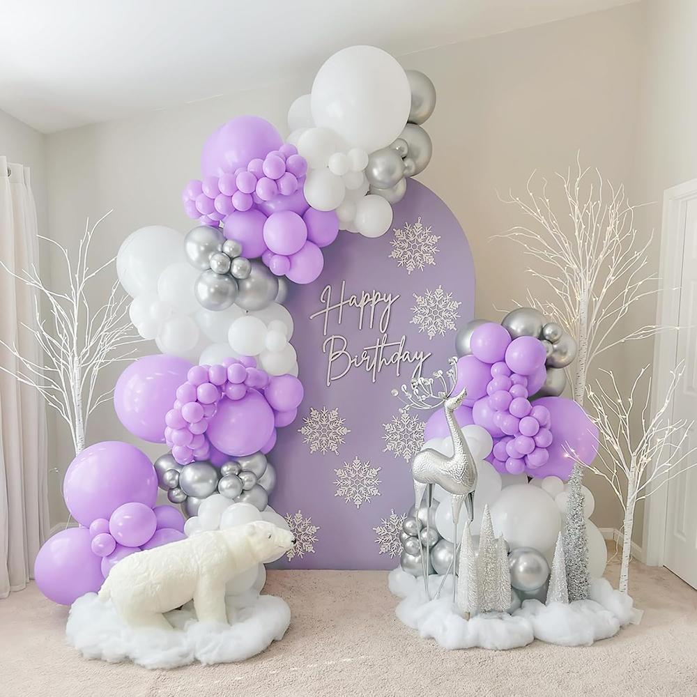 106pcs Pastel Purple Balloons Kit Arch Purple Balloon Garland Baby Shower Gender Reveal Birthday Party Wedding Anniverdary Decor