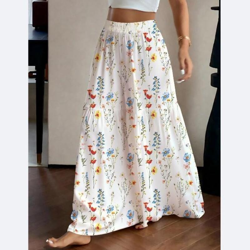 Women's Lightweight Floral Print Loose Wide-Leg Pants