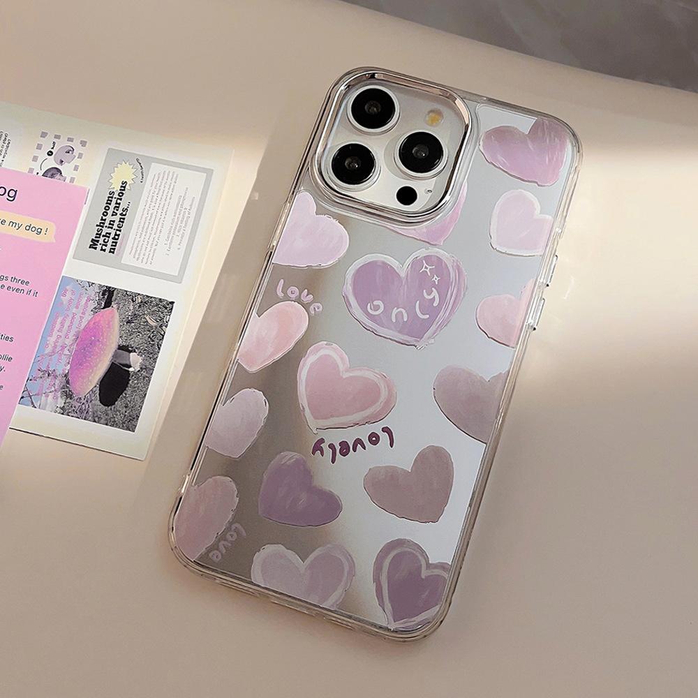 Creative Purple Heart Case for iPhone 17 iPhone 17 Pro Max