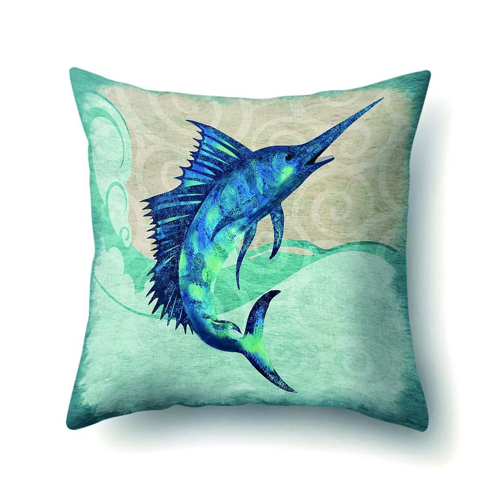 New European-style Polyester Pillow Case Marine Life Pillow Fashionable Simple Home