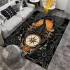 "Scorpion Compass Black Orange Carpet with Floral Gothic Design" Suitable for use as an anti-slip for living room bedroom sofas