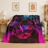 Kpop Demon Hunter Rumi Mira Zoey Cartoon Group Flannel Blanket Soft Warm Throw Blanket for Bedroom Living Room Bed Travel Gift