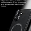 For Samsung Galaxy S24+ Case Compatible with MagSafe PU TPU PC Phone Back Cover with Metal Lens Frame