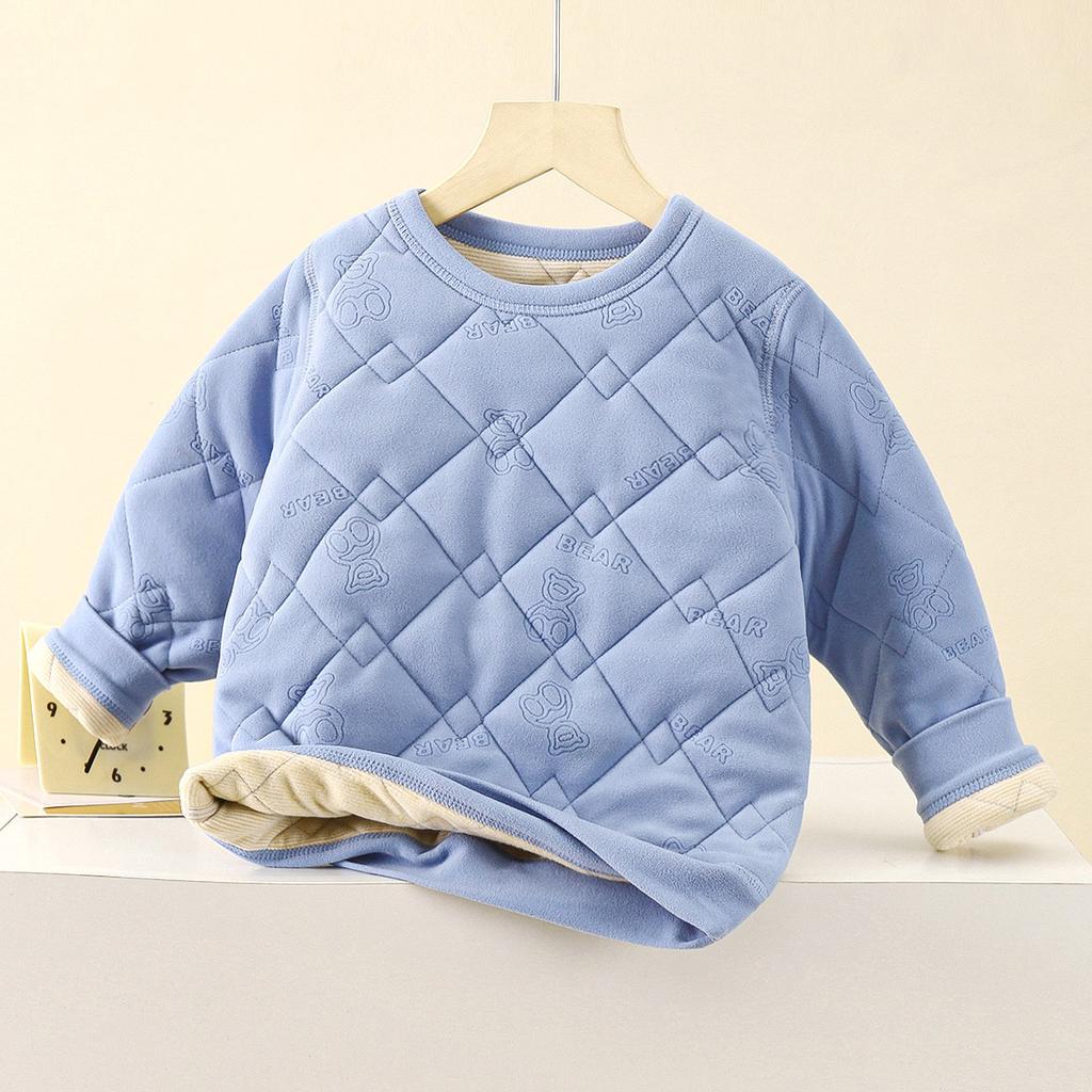 School Uniform Artifact, Children's Warm Underwear with Thick Velvet, Men's Autumn Clothes, Women's Clothing, Warm Clothes for Autumn and Winter