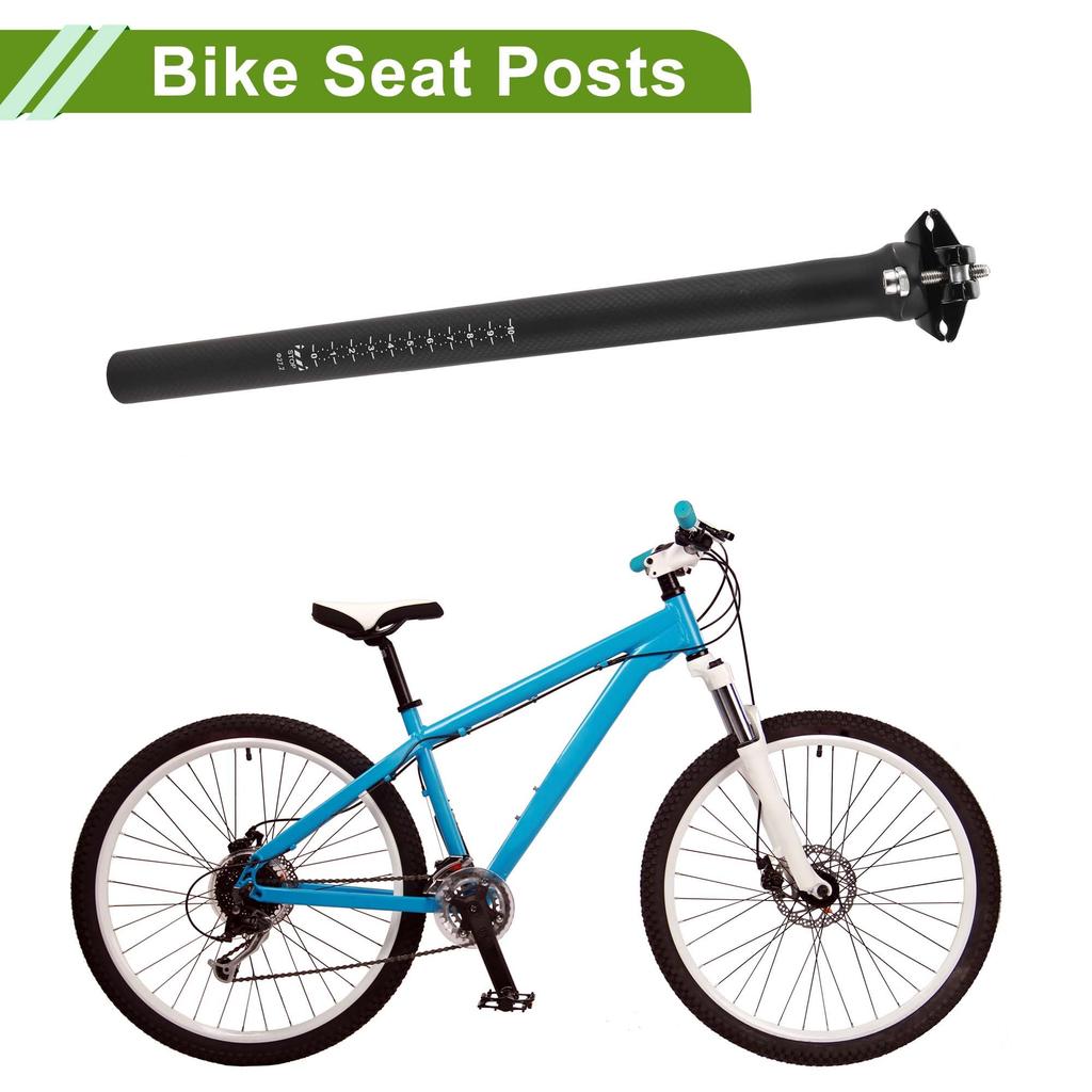 HOPESPANNER Universal 27.2x350mm Carbon Fiber Pattern Matte Black Bicycle Seatpost Shock Absorbing Bike Saddle Post Seat Tube Carbon Fiber 1 Piece
