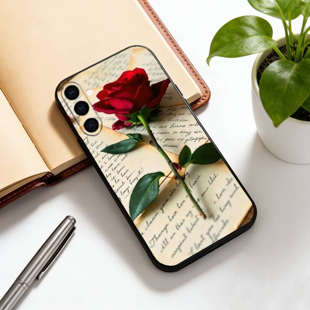 

Rose Phone Case For Samsung Galaxy A73,A72,A71,A70,A53,A52,A51,Others Soft Black Cover Samsung a70