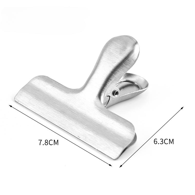 1Pc Metal Bag Clips Sealing Food Copper Surfaced Stainless Steel Office File Folder Kitchen Storage Organization Supplies