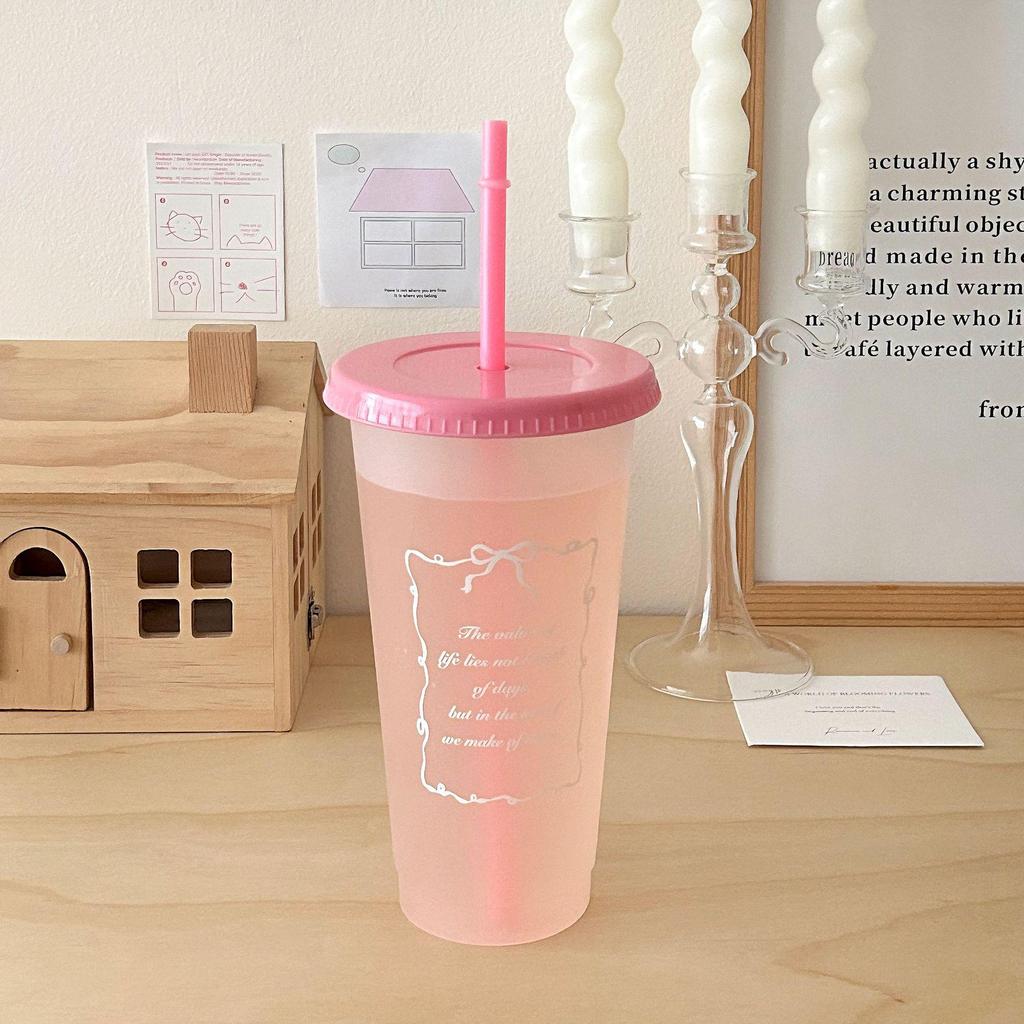 Girly Heart Large Capacity Straw Cup for Summer - Portable for Home, Travel, Milk Tea, Cold Drinks, Water, On-the-Go Use