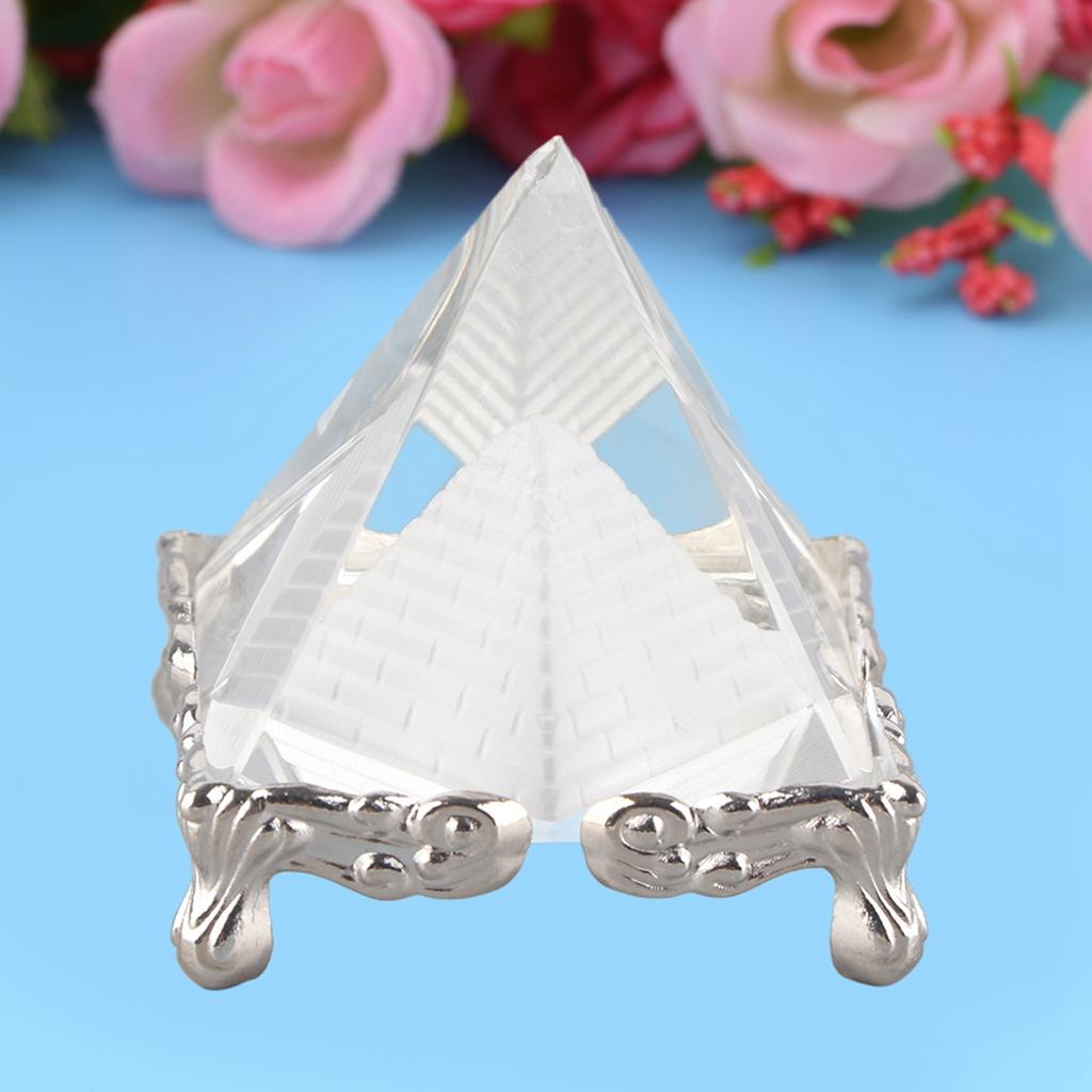 Creative Crystal Pyramid Quartz Stone Carving Figurine Home Decoration