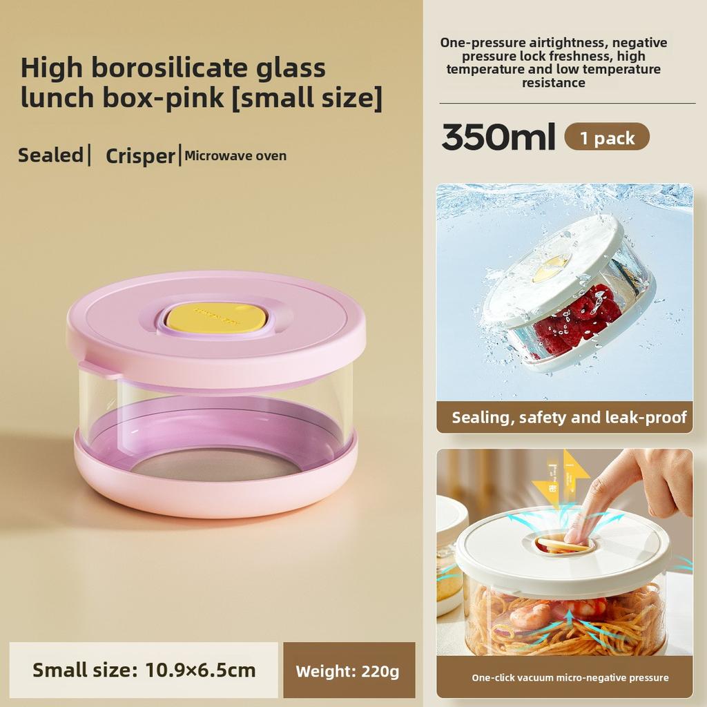 Hochborosilikatglas Tupperware Lunchbox Hitzebeständige Lunchbox mit Deckel Pendler mit Reis Mikrowellenschüssel Versiegelte Schüssel