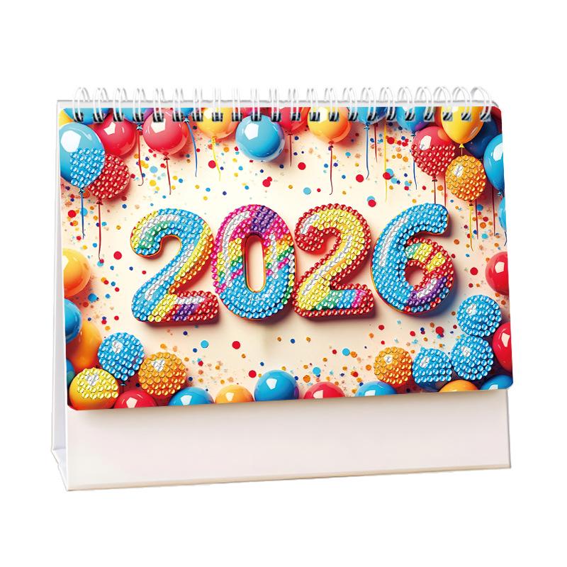 

2026 Cross-border 13-sheet Diamond Painting DIY Desk Calendar
