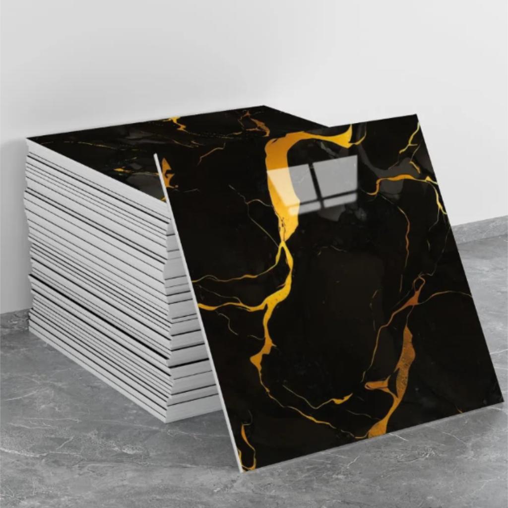 Dekoratif PVC Mermer Görünümlü Duvar Panelleri 30x30cm 10 Adet Çizgili Desenli İç Mekan Ev Dekorasyonu Duvar Kaplama Kendin Yap Kurulum SDN-102