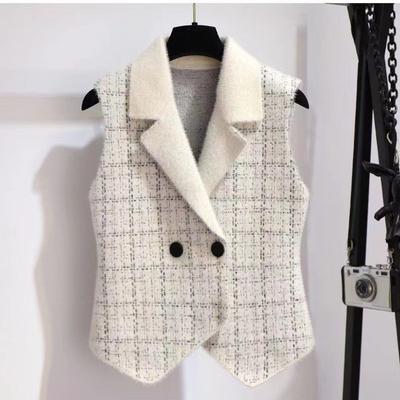 Fashion Spring Women's Fashion Plaid Vest Top with Warmth Clothes