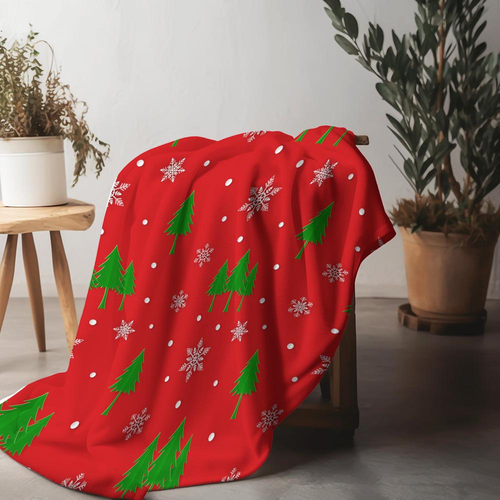 

Cozy Throw Blanket Soft Plush Warm Decorative Blanket Living Room Bedding Home Decor Gift Christmas Tree Pattern 75x90cm