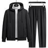 Tuta sportiva da uomo in pile stile coreano con maniche lunghe e pantaloni slim in cotone