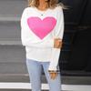 Nový pletený svetr pro ženy, Ležérní styl, Jemný a ve tvaru srdce, Volný svršek, Pletený top na podzim a zimu