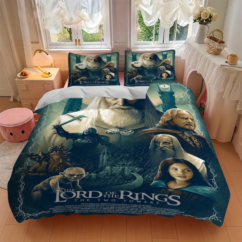 Lord Rings Two Towers Print 3Pcs Bedding Setduvet Cover With 2 Bedropillowcase Home Birthday Gift
