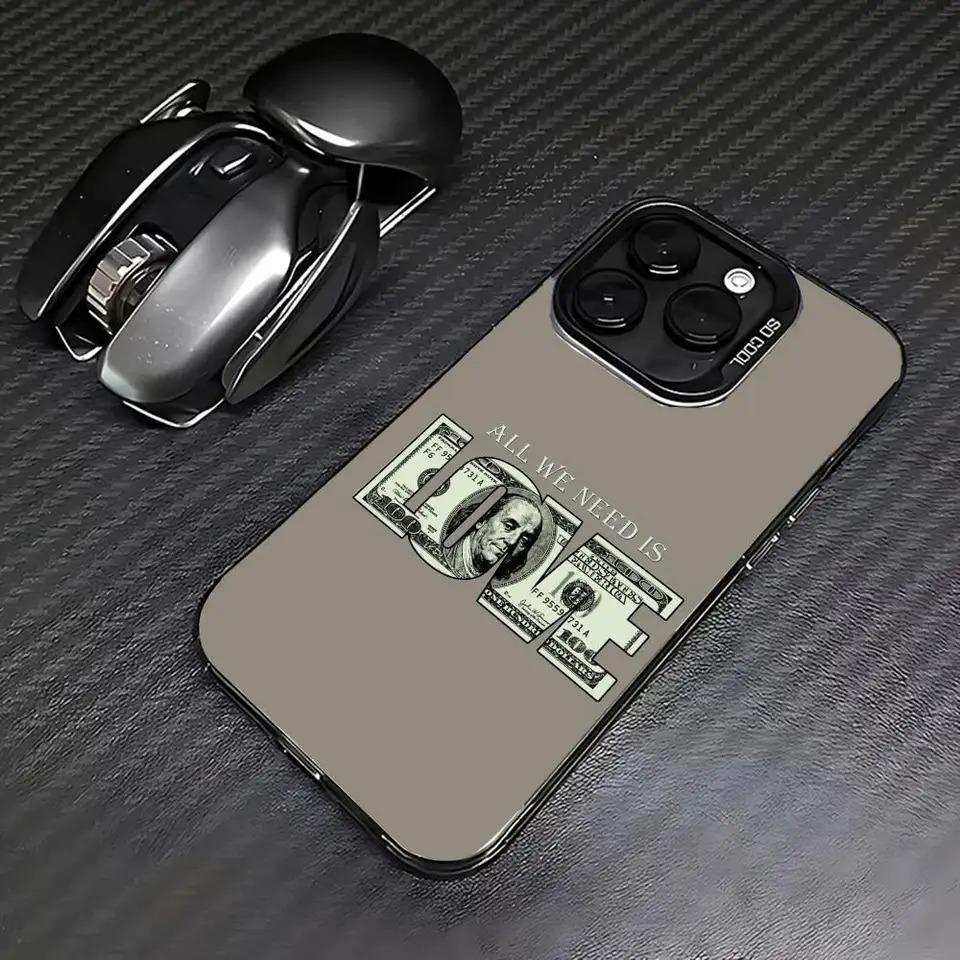 Coque de téléphone design créatif Argent Amour Convient pour iPhone 17 Air 16 Pro 15, 14, 13, 12, 11 Pro Max Plus Anti Chute et Anti Choc