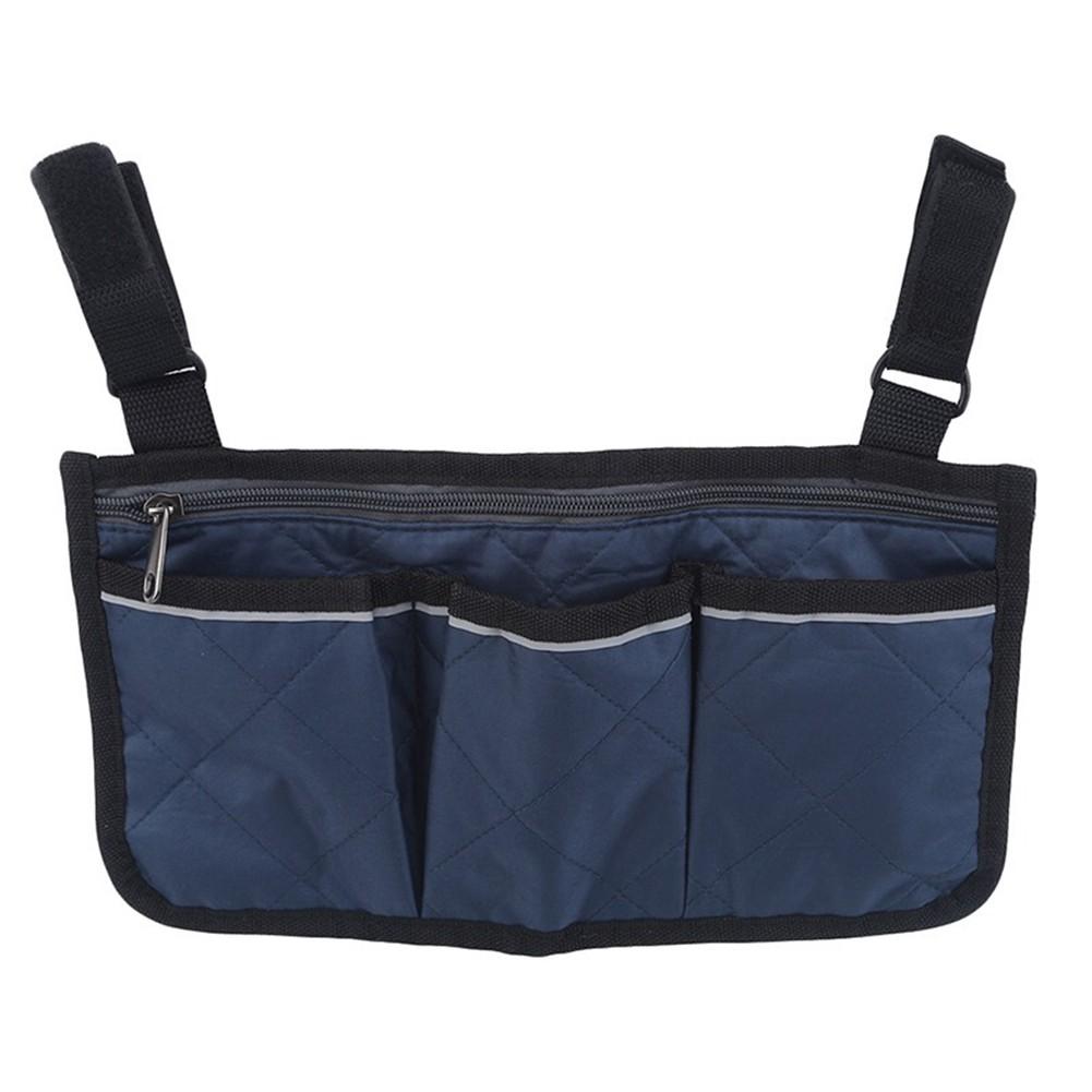 Armrest Storage Bag Camping Chair Reflective Strip Wheelchair Chair Side Bag