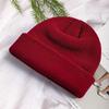 Autumn and winter versatile knitted melon fur hat solid color knitted hat warm damp wool hat