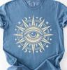 All Seeing Sun Eye Shirt, Celestial Eye Graphic Tee, Mystical Boho Comfort Colors Shirt, Spiritual Astrology Unisex Tee