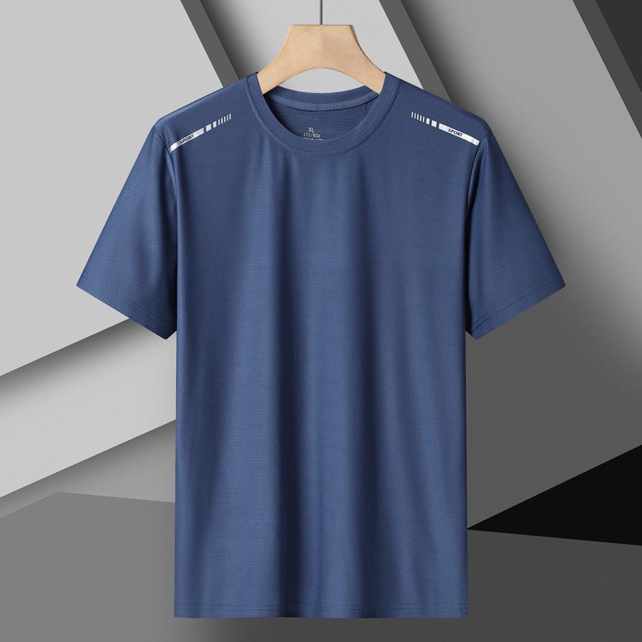 Summer Couple Ice Silk Quick-Dry Breathable Short Sleeve Sports T-Shirt for Men