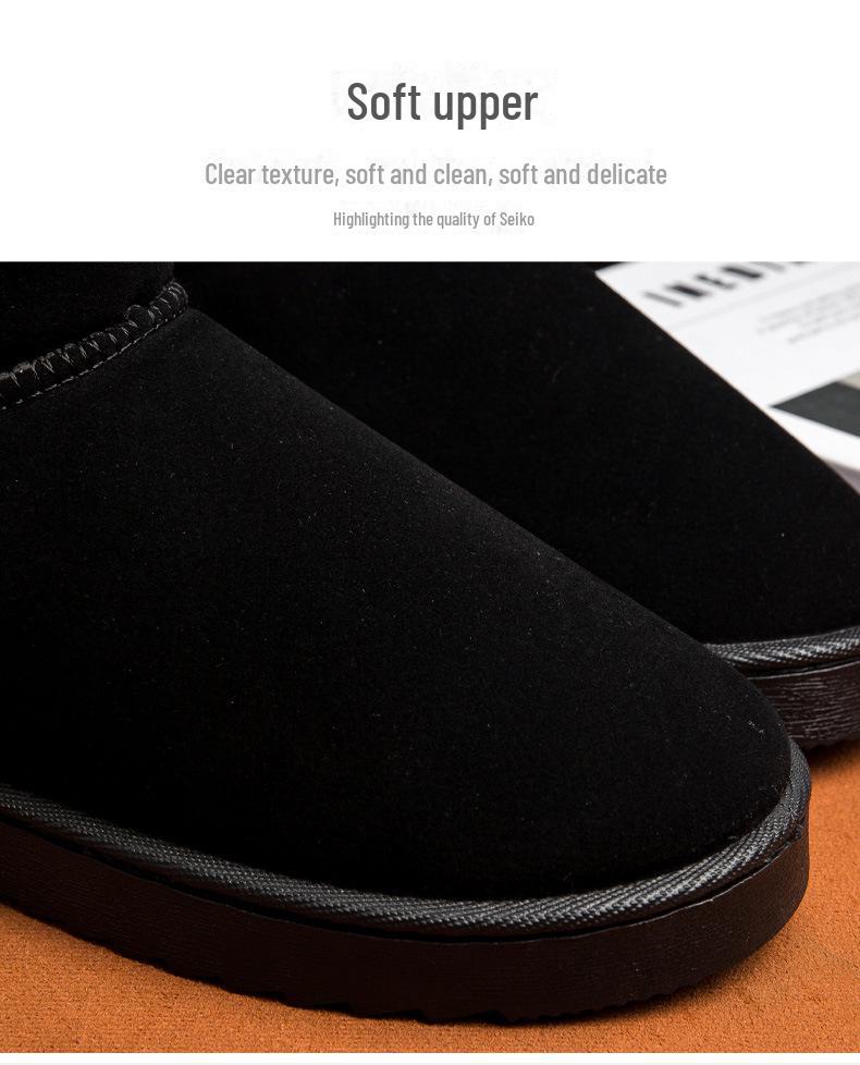 Men's Winter Cotton Snow Boots with Thick Fur Lining - Warm and Stylish Protection for Cold Weather