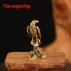 2 PCS Brass Eagle Bronze Carved-Brass Ornaments-Mini Animal Figurine-Gold Statues Home Decor-Tea Pet-Desk Decoration for Bookshelf Animal Paperweight