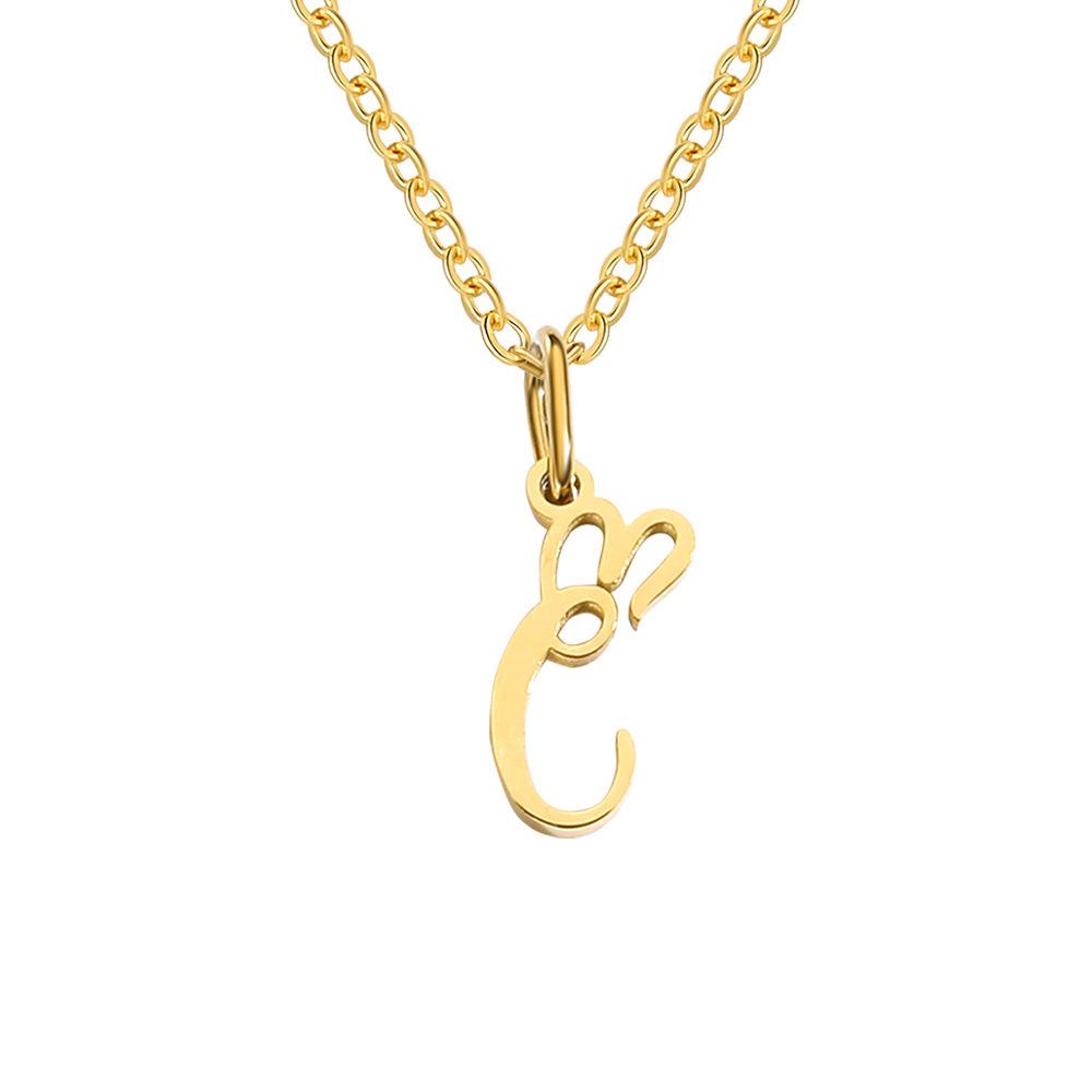 St. Delan Versatile 26-Letter Stainless Steel DIY Necklace Pendant
