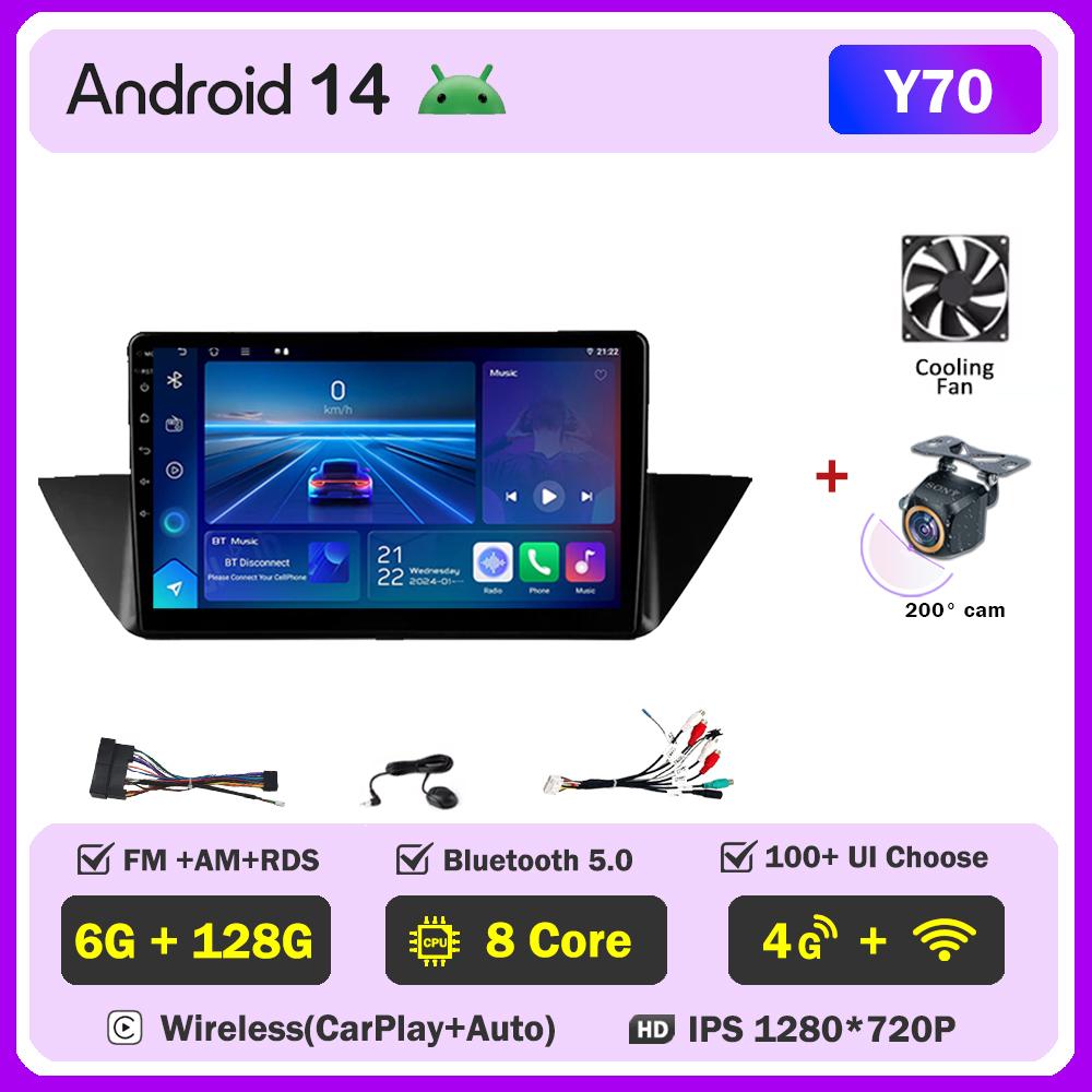 Car Video Player For BMW X1 E84 2009 - 2012 Carplay Android 14 auto Radio Intelligent System GPS Navigation Touch Screen RDS