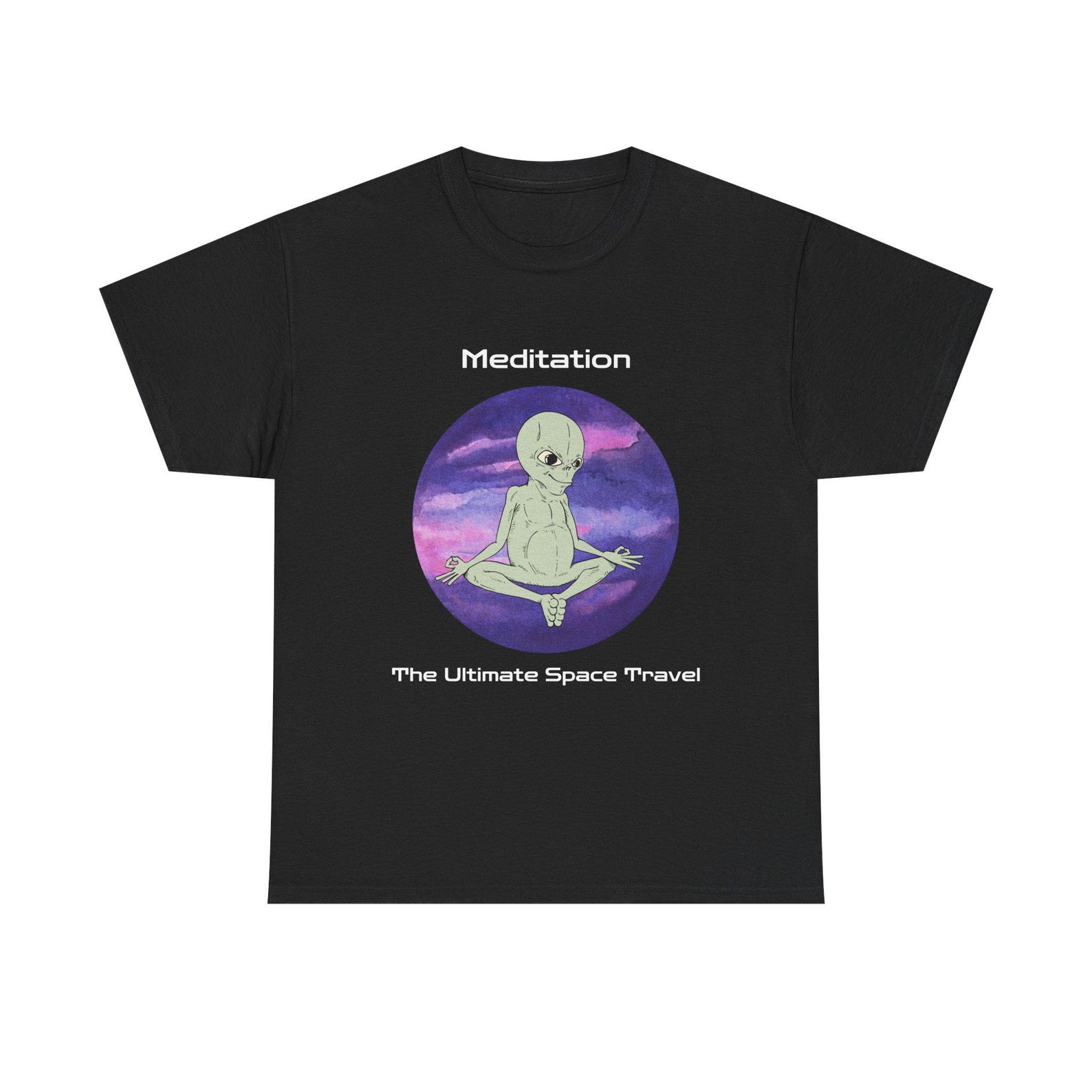 Cosmic Zen Tee - Meditation Alien Graphic Tee | Space Travel Shirt | Space Travel | Alien Shirt | Alien 2XL