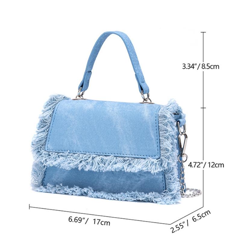 Fashion Women's Crossbody Bags Lady Tassel Shoulder Bags Female Casual Denim Handheld Messenger Bag New Trend Handbags