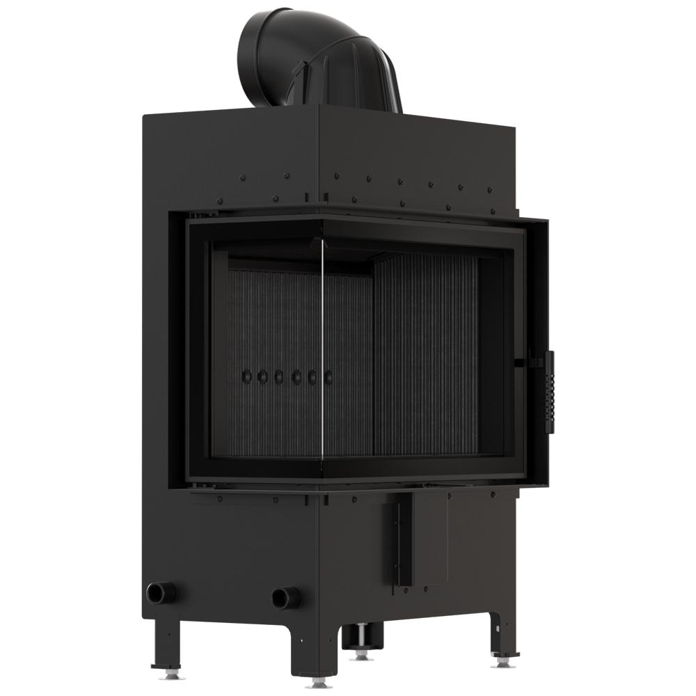 KRATKI LUCY Left Fireplace Insert 12 kW Ø 200 BLACK Built-in Set
