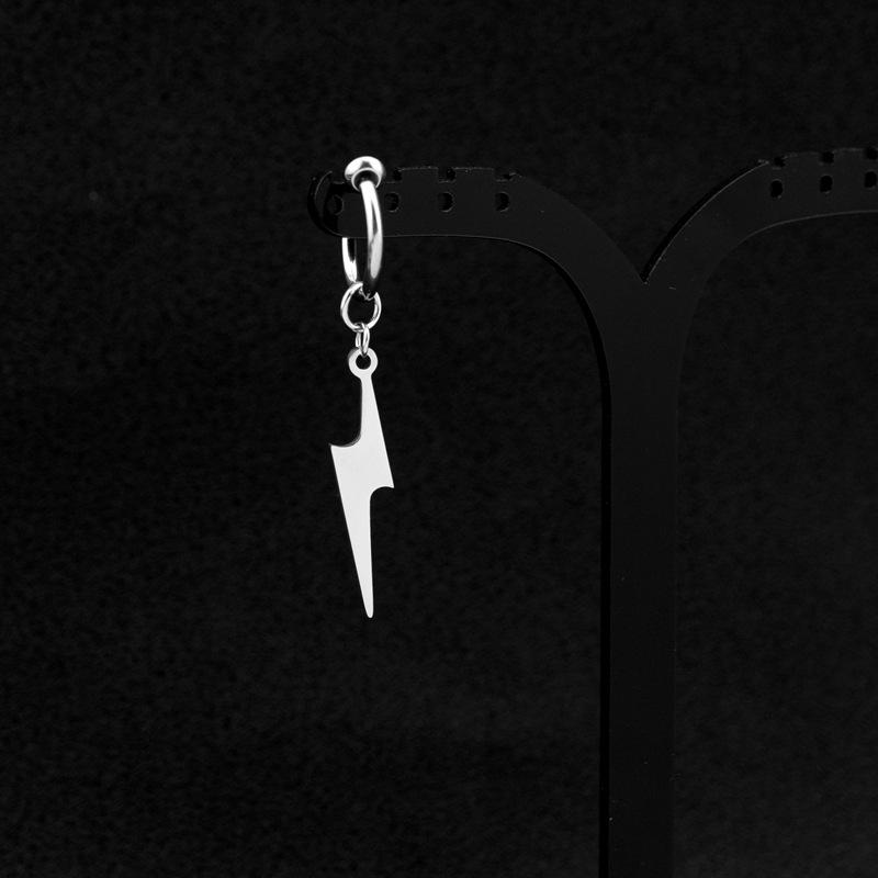 

Серьги в стиле панк из нержавеющей стали для мужчин и женщин, готические ромбы, молнии, геометрические серьги-клипсы, поп-хип-хоп украшения для пирсинга