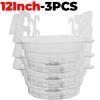 Plastic Hanging Water Catcher Tray for Round Hanging Baskets Plant Pot Clear Drip Pan Saucers with Built-in Hooks  8/10/12Inch