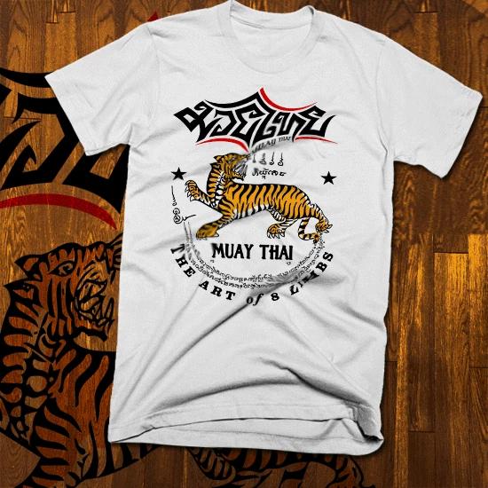 Muay Thai Kickboxer T-Shirt Tiger Style UFC MMA Thailand Yak Sant Thai Boxer tee