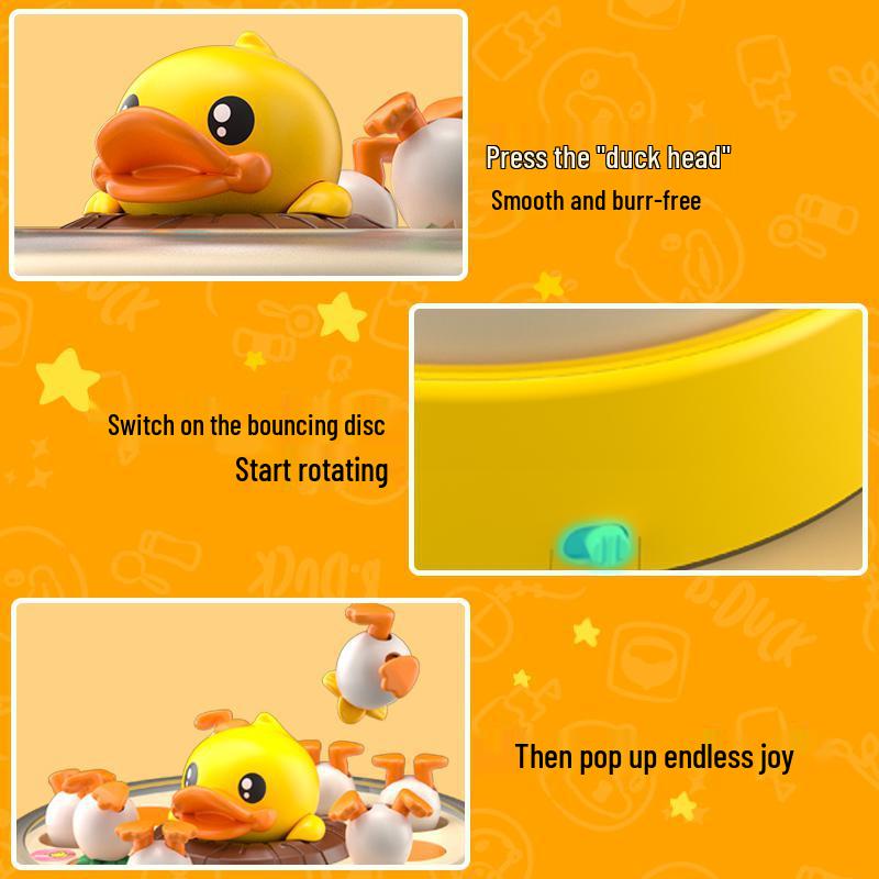 Children's Little Yellow Duck Bouncing Toy - Turntable for Focus and Parent-Child Fun