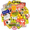 YRSTNB 50pcs Warning Stickers No Hazard Sign Reminder Waterproof Decal DIY Laptop Bike Luggage Snowboard Car