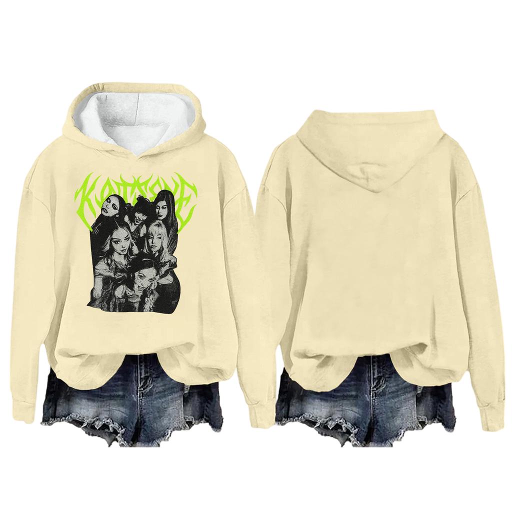 Damenmode Lässig Langarm Locker Bedruckter Pullover Sport Langarm Kapuzensweatshirt